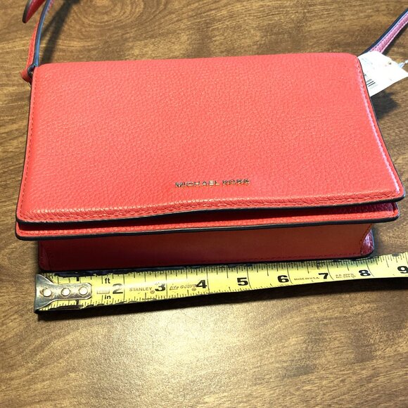 Michael Kors Jet Set Coral Leather Crossbody Bag - Picture 10 of 12
